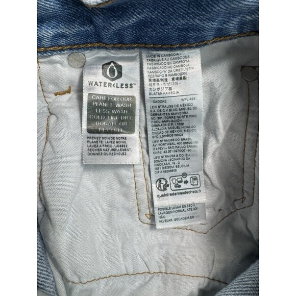 Levis 501 xx Distressed Jeans Womens 26x30 Blue Light Wash Button Fly Denim - Picture 5 of 13